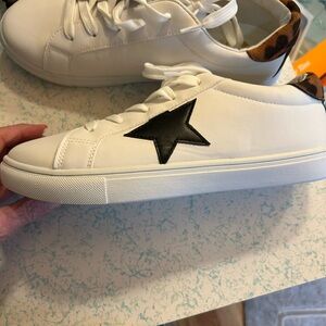 C&C California White Sneakers with Brown Accent